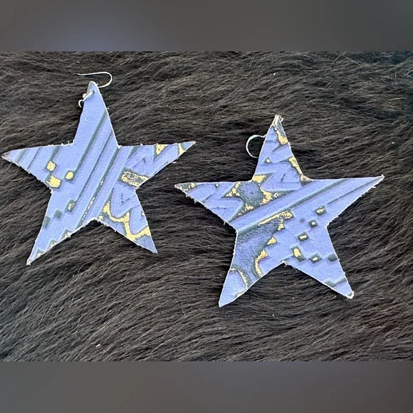 🦋 NWT Purple Genuine Leather Stars - Picture 1 of 4